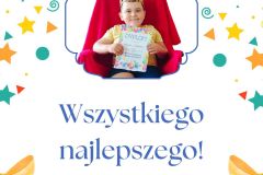 White and Blue Greeting Happy Birthday Card - 1